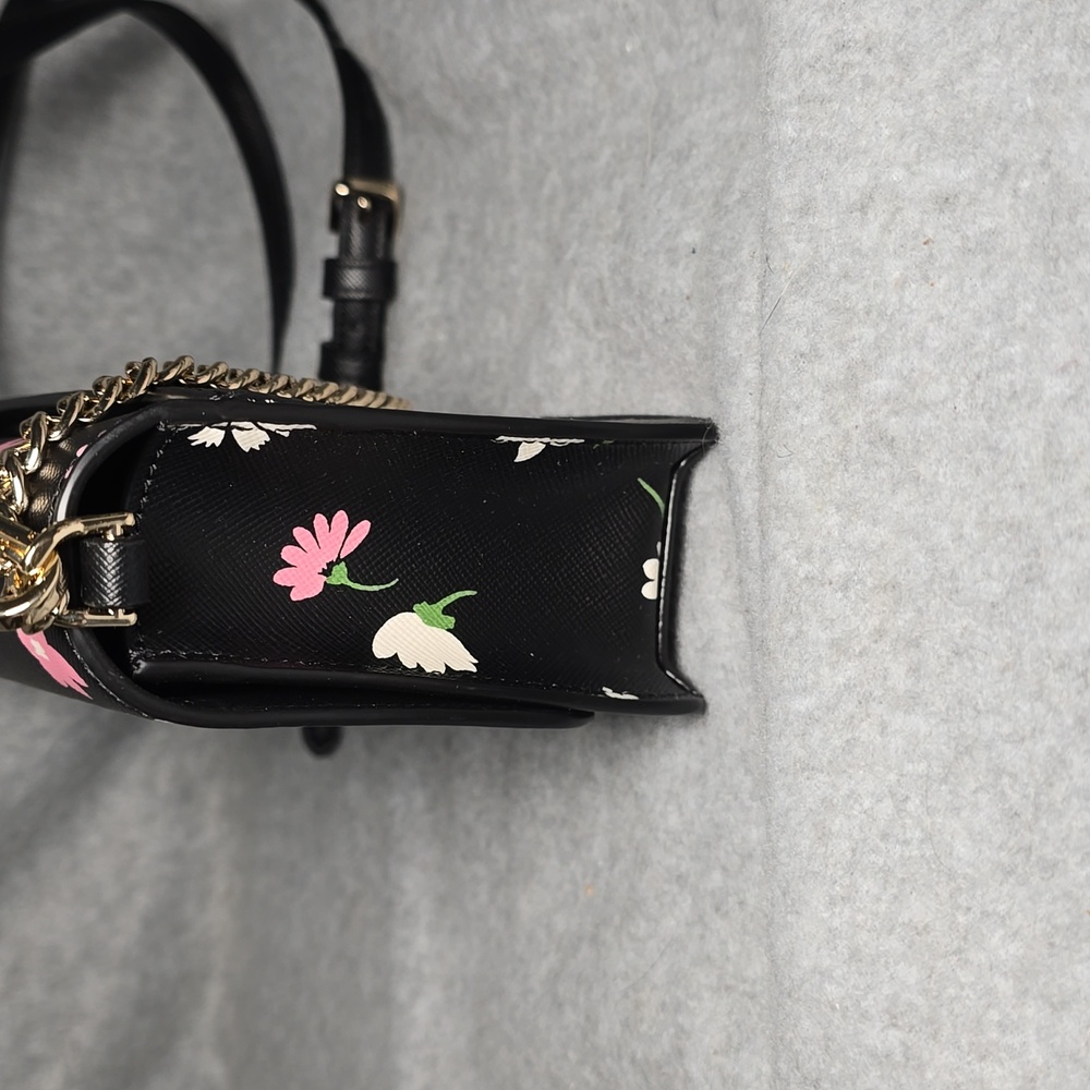 Kate Spade Small Flap Madison Black and Pink Floral Crossbody Bag NWT - Picture 8 of 8